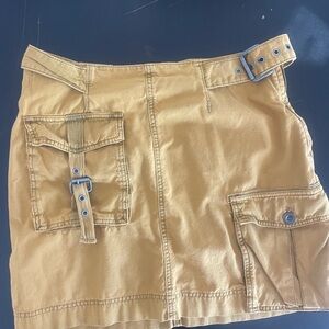 Free People Beige Mini Skirt